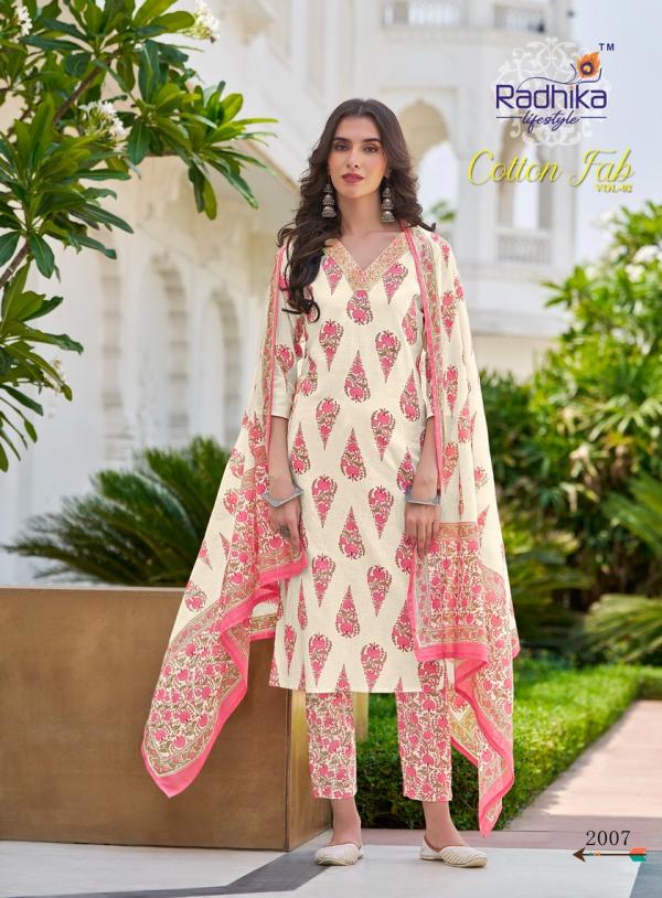 Radhika Cotton Fab Vol 2 Printed Kurti Pant With Dupatta